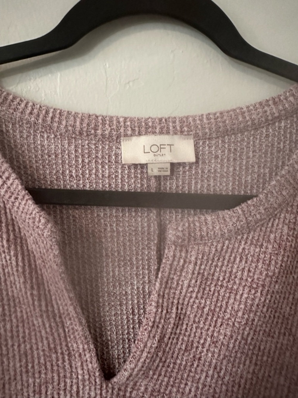 LOFT Dusty Mauve Knit Long Sleeve Tee - Picture 3 of 3